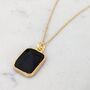 'The Rectangle' Black Onyx Gold Plated Necklace, thumbnail 4 of 9