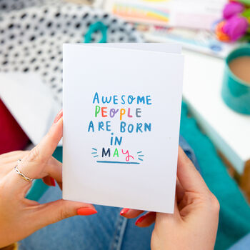 'Awesome People Are Born In' Birthday Card, 2 of 12