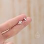 Sterling Silver Mismatched Kawaii Hammerhead Shark And Manta Ray Screwback Earrings, thumbnail 8 of 12