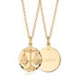 Engraved Gold Plated Libra Zodiac Necklace, thumbnail 1 of 7