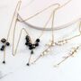 Delicate Black Or White Pearl Waterfall Necklace, thumbnail 1 of 12