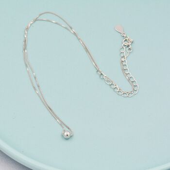 Sterling Silver Single Bead Collar Necklace, 4 of 12