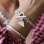 Heart T Bar Bracelet, thumbnail 2 of 8
