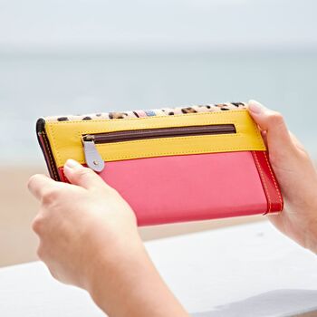 Hema Multicoloured Recycled Leather Clutch Purse, 2 of 4