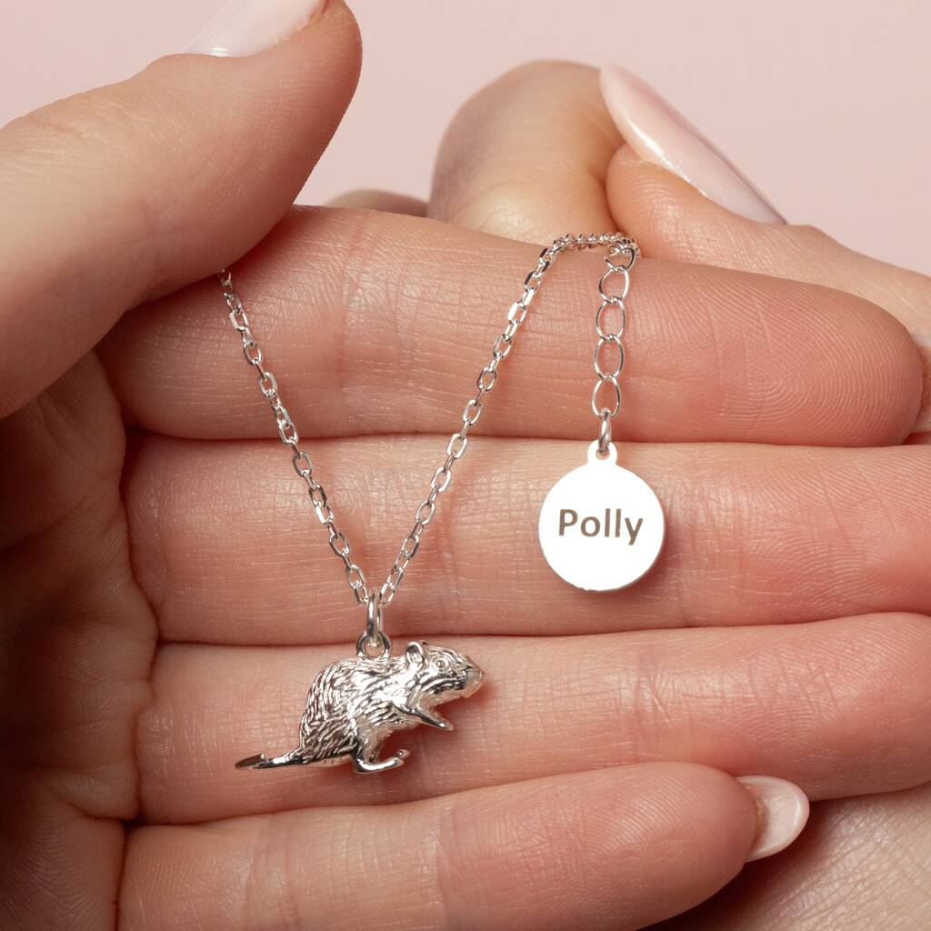 Personalised Sterling Silver Gerbil Necklace, 1 of 10