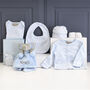 Personalised Elephant Comforter And Blue Baby Gift Set, thumbnail 1 of 8