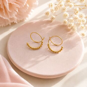 Illusion Double Hoop Rope Spiral Earrings, 4 of 6