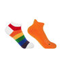 Blockstripe Rainbow And Organic Orange Women Ankle Socks, thumbnail 1 of 6