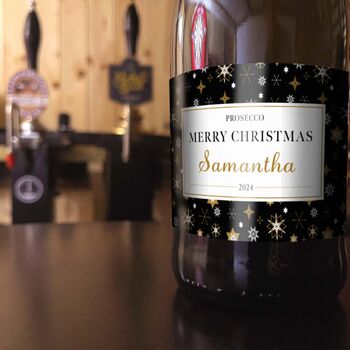 Personalised Christmas Prosecco Black, 2 of 2