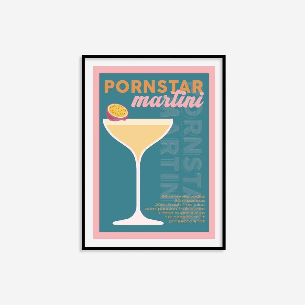 Pornstar Martini Cocktail Print By Alaina Creates