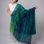 100% Mulberry Silk Scarf, Emerald Green, Aurora Borealis In Gift Box, thumbnail 4 of 10