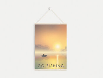 Go Fishing Travel Poster Art Print, 6 of 8