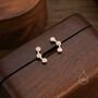 Sterling Silver Tiny Cz Trio Constellation Stud Earrings, thumbnail 3 of 10