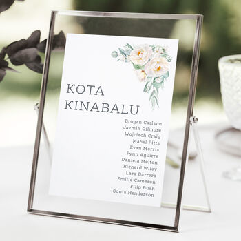 Wedding Seating Plan Cards White Floral, 3 of 7
