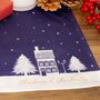 Christmas Table Place Mats Blue Village Four Pack, thumbnail 3 of 4