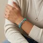 Personalised Turquoise And Silver T Bar Wrap Bracelet, thumbnail 2 of 6