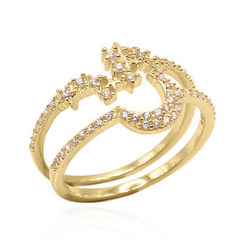 Hala Moon And Constellation Ring Set | 18 K Gold Plated, 3 of 10