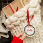 Personalised Name Wreath Christmas Decoration, thumbnail 9 of 11