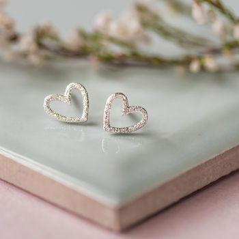 Sterling Silver Love Heart Earrings, 2 of 6