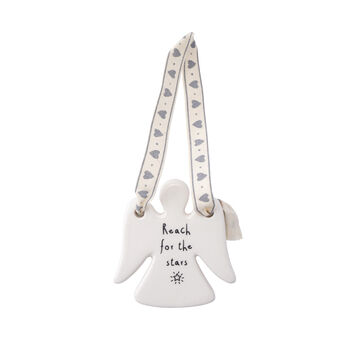 Reach For The Stars Slogan Hanging Angel Ornament, 2 of 2