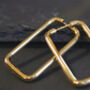 Large Rectangle Hoop Earrings Modern Jewellery, thumbnail 2 of 7