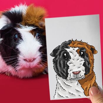 Personalised Guinea Pig Half Portrait Print, 4 of 11