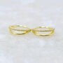 Minimalist Paved Double Clicker Gold Plated Hoops, thumbnail 1 of 5