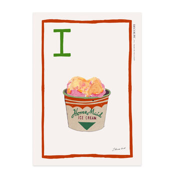 'I'' For Ice Cream Alphabet Limited Edition Print, 2 of 6