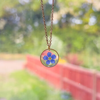 Gold Forget Me Not Necklace, 2 of 6