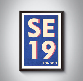 Se19 Crystal Place, London Postcode Typography Print, 4 of 10