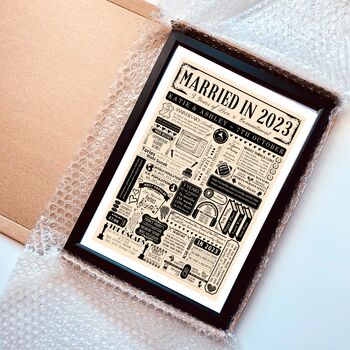 2023 Personalised 3rd Leather Wedding Anniversary Poster, 10 of 11