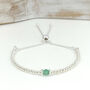 Silver Emerald May Birthstone Bracelet, thumbnail 1 of 11