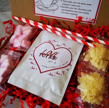 Valentines Day Indulgent Belgian Hot Chocolate Gift Box, 3 of 7