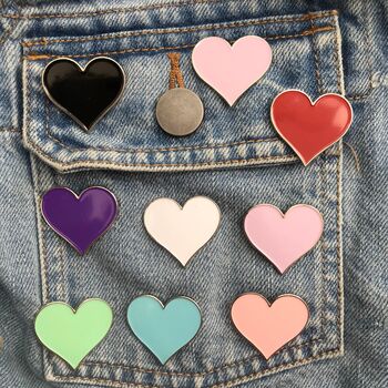Personalised Love Heart Enamel Pin, 8 of 8