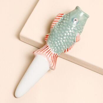 Blue Ceramic Mini Fish Bud Vase, 2 of 4
