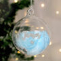 Personalised Pink Or Blue Feather Glass Bauble – Christmas Tree Decorations, thumbnail 2 of 10