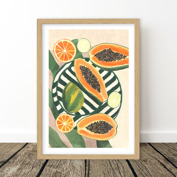 Papaya And Limes Still Life Print, 5 of 8