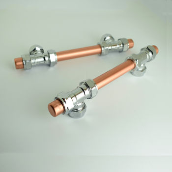 Copper And Chrome Pull Handle T Shaped, 8 of 10
