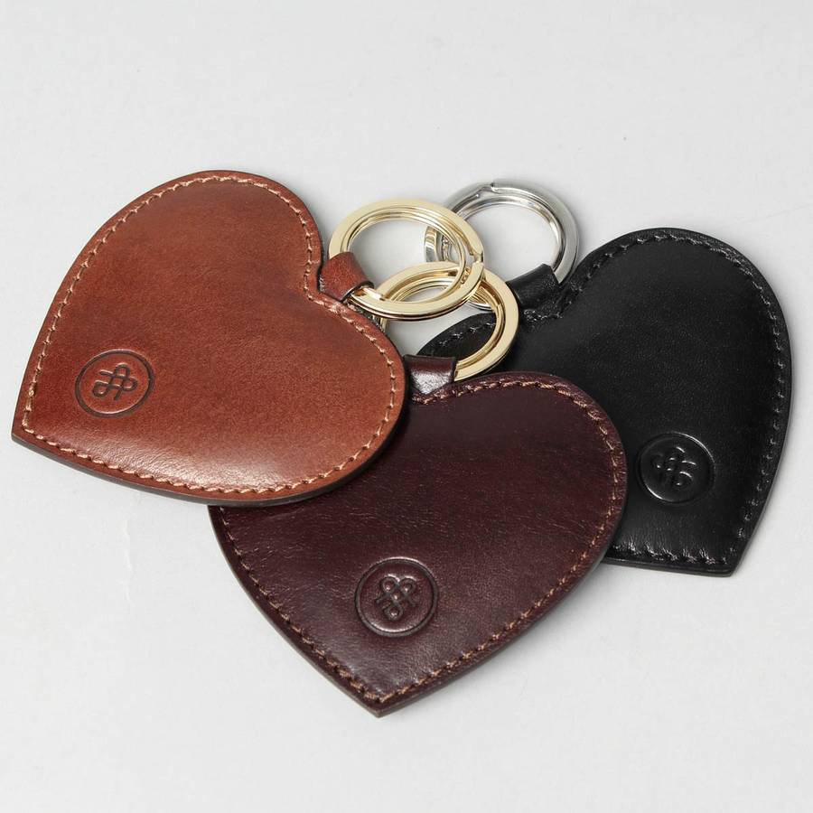 luxury leather heart keyring. 'the mimi' by maxwell scott bags