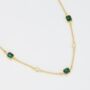 Malachite Gemstone 18k Gold Plated Necklace, thumbnail 1 of 3