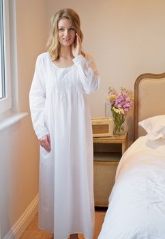 White Sleeveless Cotton Nightdress Lizzie, 5 of 5