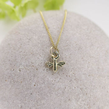 Mini Bee Necklace In 14ct Gold, 2 of 5