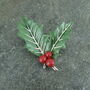 Holly With Berries Christmas Brooch, thumbnail 1 of 3