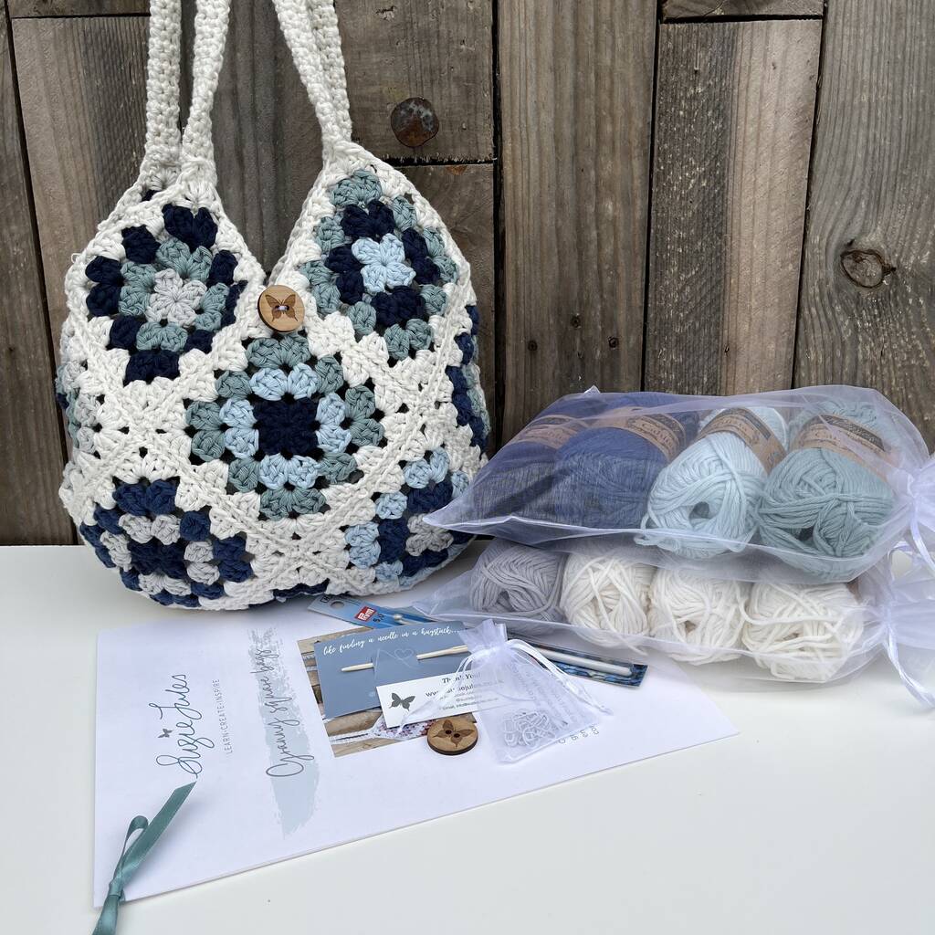 Granny Square Bag Crochet Kit, 1 of 6
