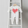 Personalised Big And Little Sister Brother Sibling Set Heart, thumbnail 2 of 3