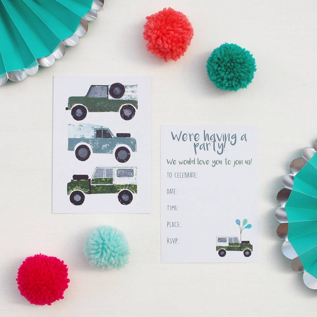 Land Rover Party Invitations
