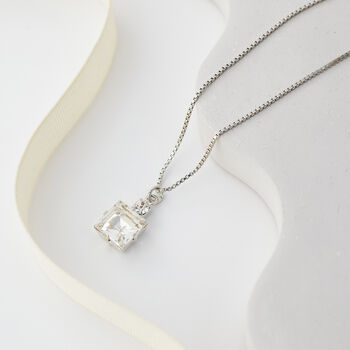 Silver Square Swarovski Crystal Necklace, 3 of 3