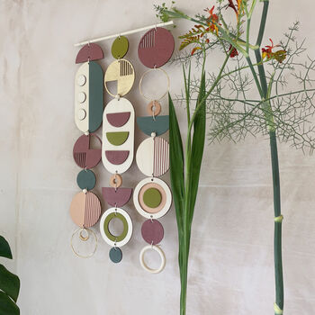 Modern Geometric Wall Hanging Boho Wall Art Bedroom Decor, 3 of 7