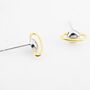 Planet Stud Earrings In Sterling Silver, thumbnail 7 of 12