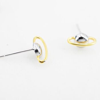 Planet Stud Earrings In Sterling Silver, 7 of 12